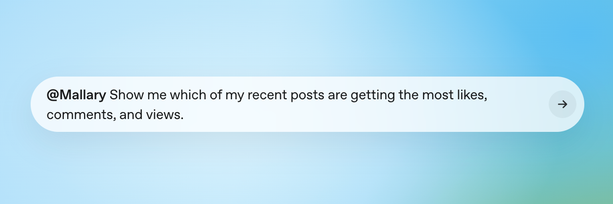 ChatGPT prompt asking Mallary to show the best recent posts